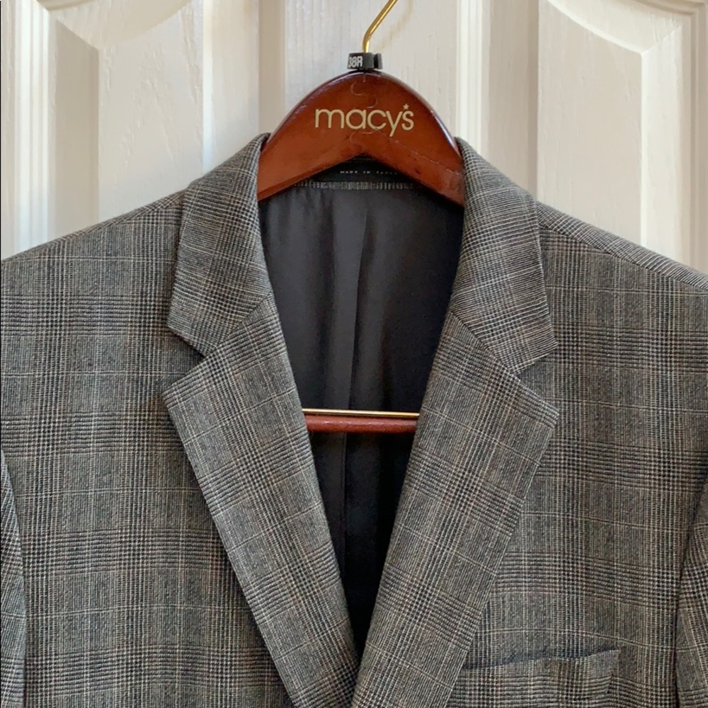 Boss 38R sport coat gray and brown